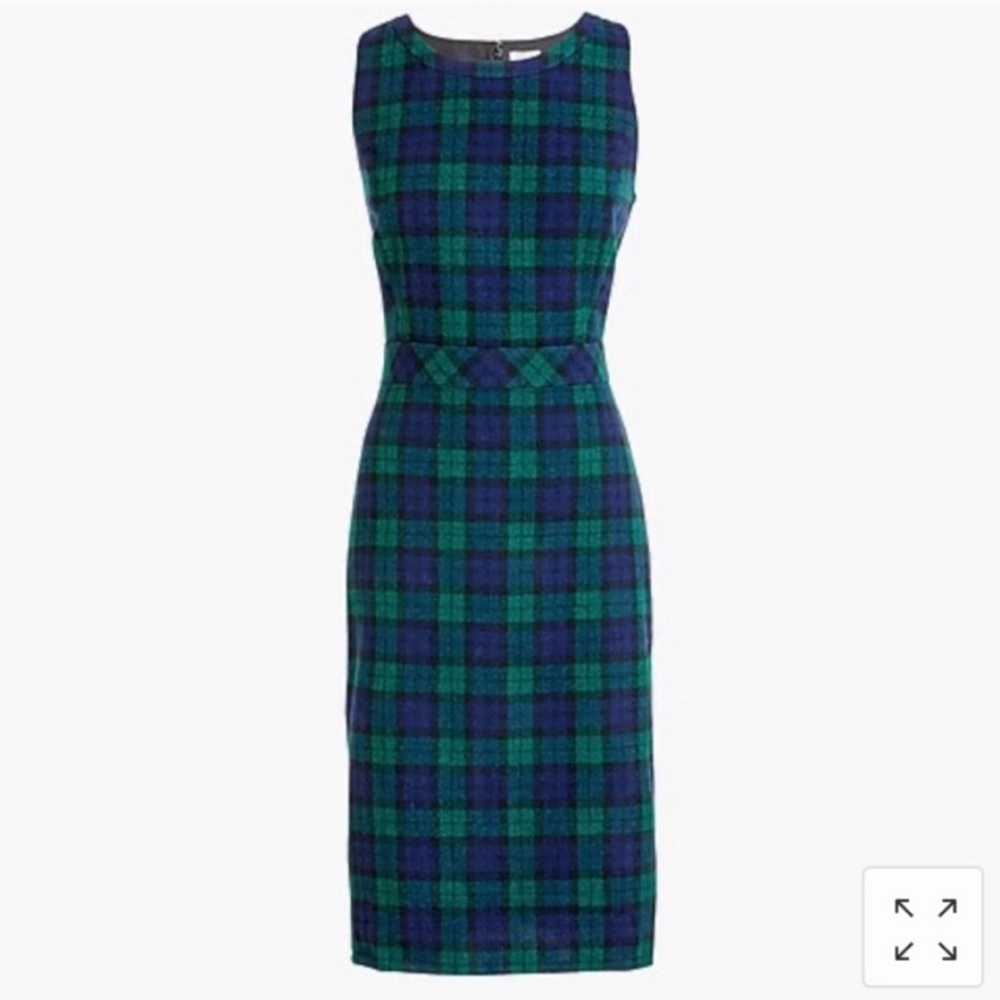 J.Crew black watch plaid dress